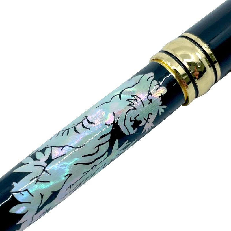Nacreh Inlay Mother of Pearl Design Handmade Ballpoint Pen Retractable Executive Gift Deluxe Rollerball Point Black Ink (Tiger) - Image 2